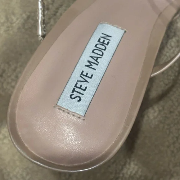 Steve Madden Women's Nude Shimmer Strappy Heels - Picture 4 of 7